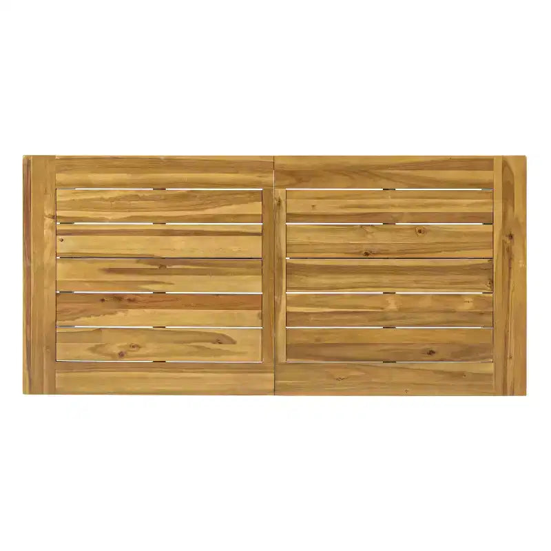 GDFStudio Rosario Outdoor Industrial Acacia Wood 3 Piece Picnic Dining Set, Teak/Rustic Metal