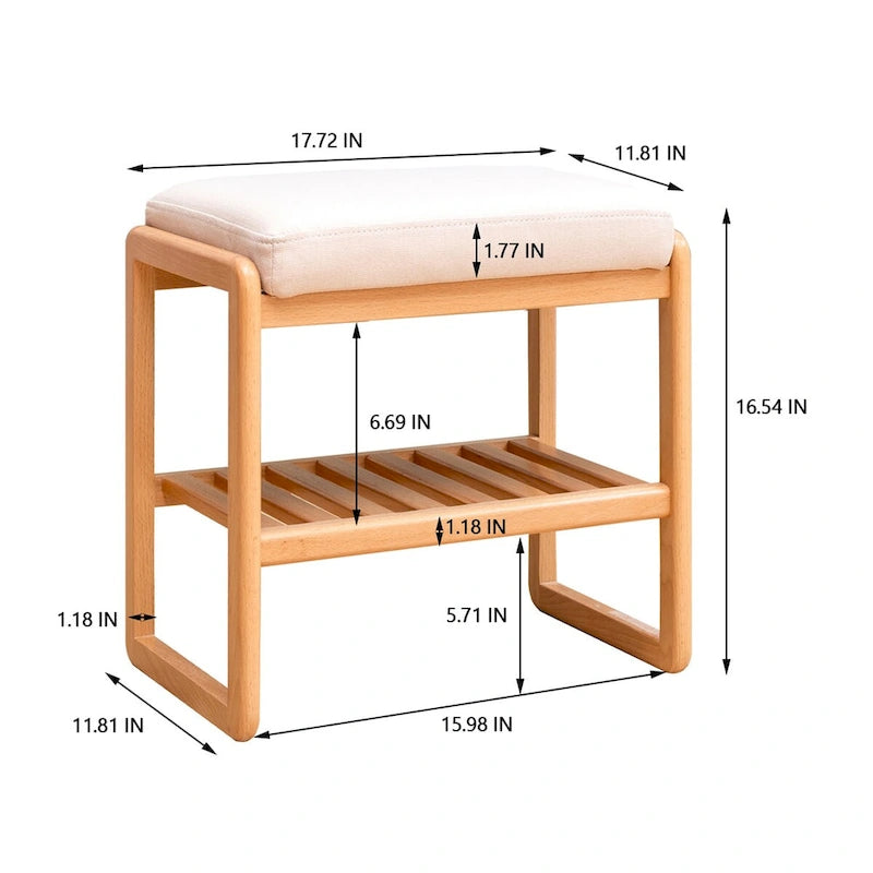 Scarpiera in legno, organizer con cuscino in spugna ad alta resilienza