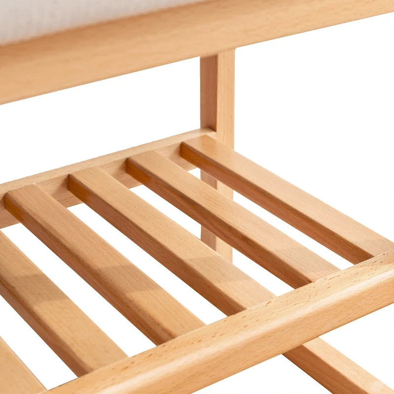 Scarpiera in legno, organizer con cuscino in spugna ad alta resilienza