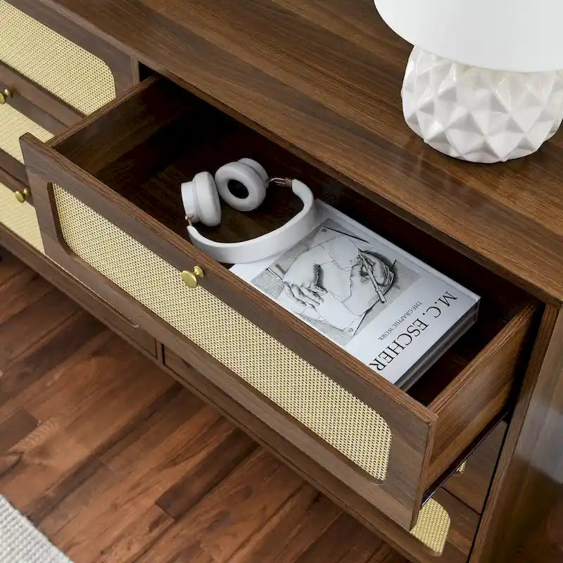 Cassettiera da camera da letto, cassettiera antica in legno, mobile TV cassettiera per camera da letto soggiorno corridoio, cassettiera a sei cassetti