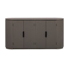 Credenza da ufficio verticale a righe con maniglie in metallo, regolabile, adatta per studio, ingresso e soggiorno