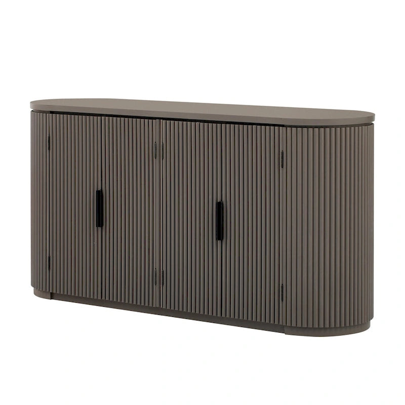 Credenza da ufficio verticale a righe con maniglie in metallo, regolabile, adatta per studio, ingresso e soggiorno