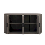 Credenza da ufficio verticale a righe con maniglie in metallo, regolabile, adatta per studio, ingresso e soggiorno
