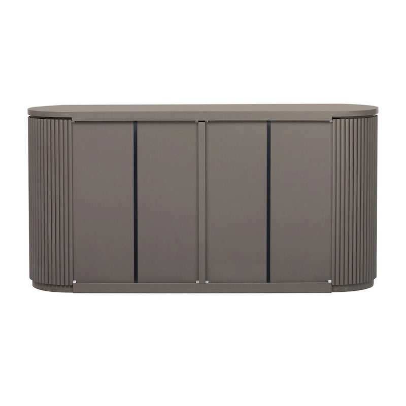 Credenza da ufficio verticale a righe con maniglie in metallo, regolabile, adatta per studio, ingresso e soggiorno