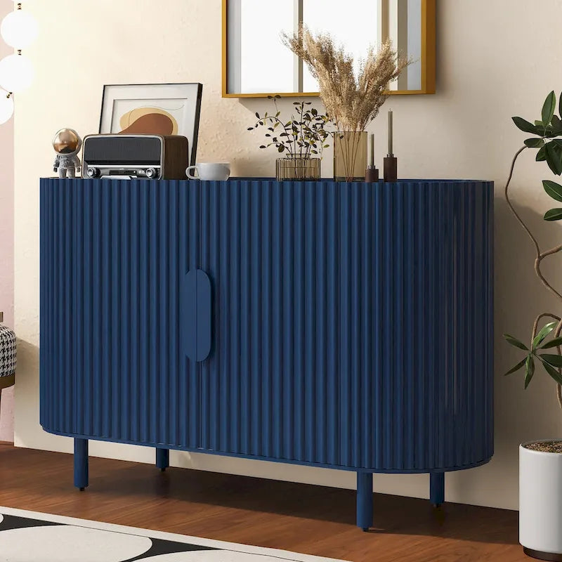 Madia di Lusso dal Design Curvo con Ripiani Regolabili, Adatta per Soggiorno, Studio e Ingresso