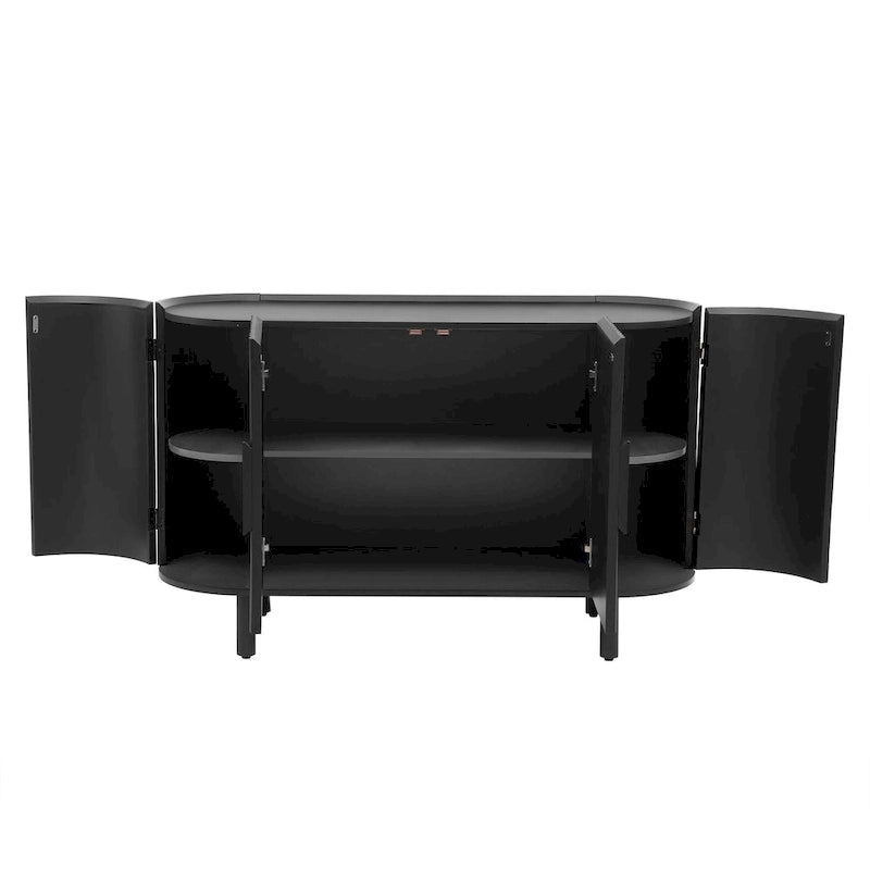 Madia di Lusso dal Design Curvo con Ripiani Regolabili, Adatta per Soggiorno, Studio e Ingresso
