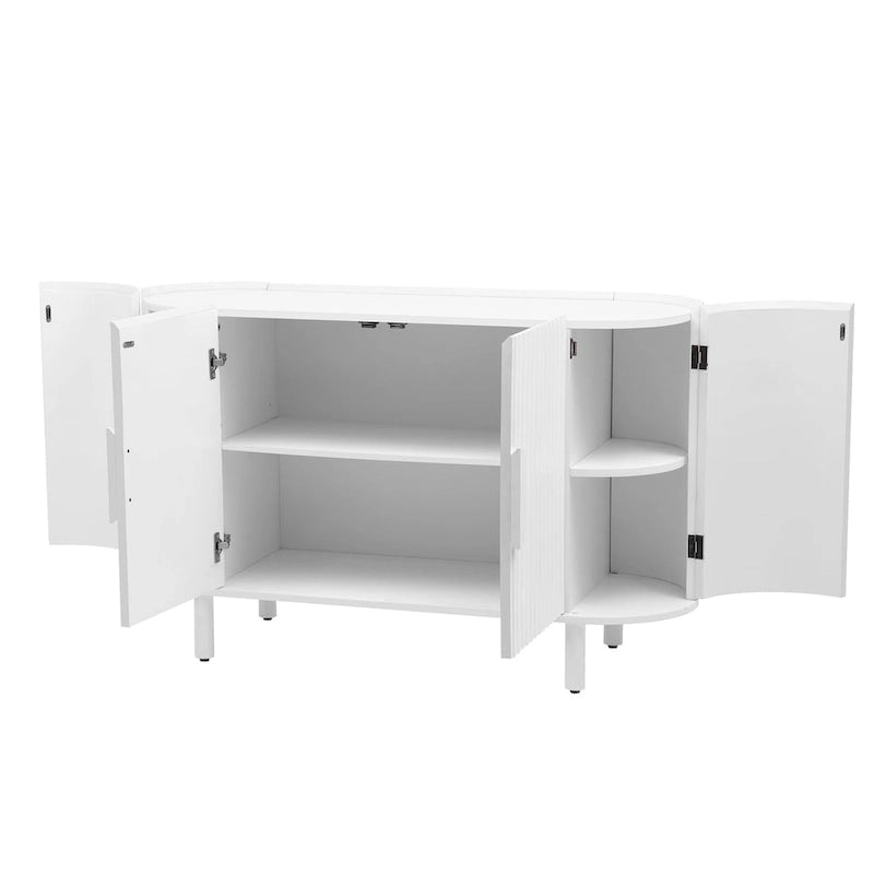 Madia di Lusso dal Design Curvo con Ripiani Regolabili, Adatta per Soggiorno, Studio e Ingresso