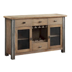 Credenza da Pranzo Finitura Acero con 4 Cassetti e 2 Ante Frontali in Rete – 56,5W x 18,5D x 36,5H