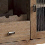 Credenza da Pranzo Finitura Acero con 4 Cassetti e 2 Ante Frontali in Rete – 56,5W x 18,5D x 36,5H
