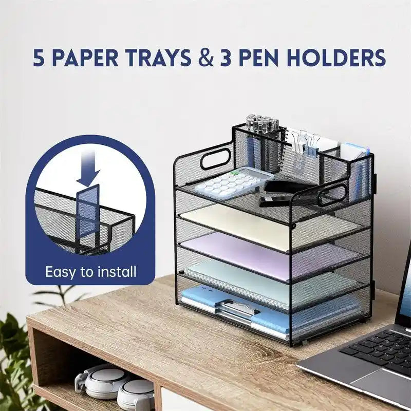 Organizzatore da scrivania a 5 ripiani - 33L x 23,5W x 34H cm