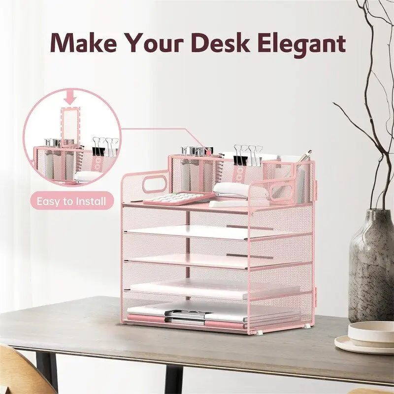 Organizzatore da scrivania a 5 ripiani - 33L x 23,5W x 34H cm