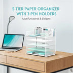 Organizzatore da scrivania a 5 ripiani - 33L x 23,5W x 34H cm