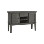 Credenza da sala da pranzo grigio antico con portabottiglie – 56L x 18P x 39A