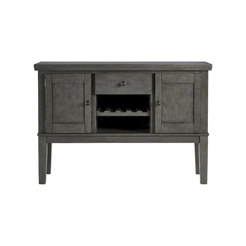 Credenza da sala da pranzo grigio antico con portabottiglie – 56L x 18P x 39A