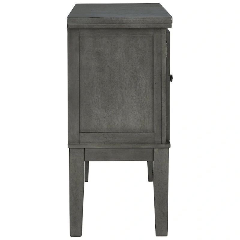 Credenza da sala da pranzo grigio antico con portabottiglie – 56L x 18P x 39A