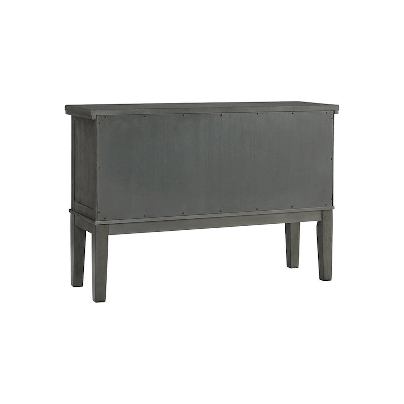 Credenza da sala da pranzo grigio antico con portabottiglie – 56L x 18P x 39A