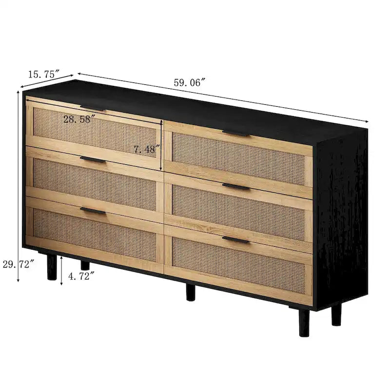 59.066-Cassettiera in Rattan