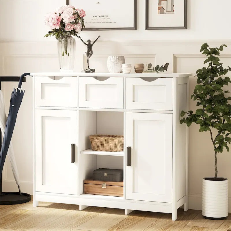 Madia-credenza a 3 cassetti larga 35,4 pollici