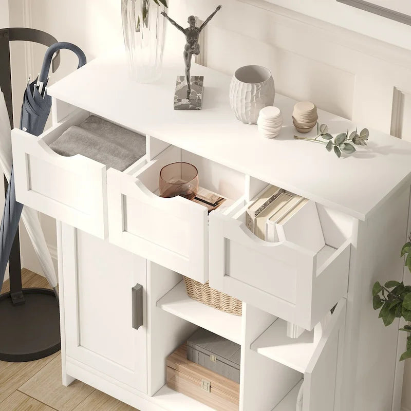 Madia-credenza a 3 cassetti larga 35,4 pollici