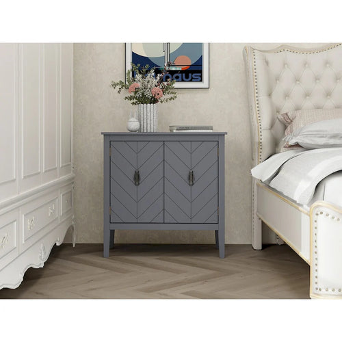 Mobiletti in Legno a 2 Ante con Ripiani Regolabili, Credenza in Legno Stile Vintage per Soggiorno, Sala da Pranzo, Ufficio