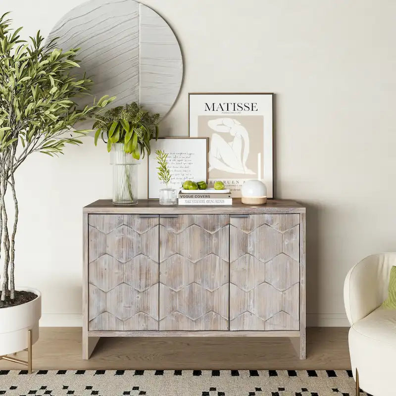 Mobile in legno a 3 ante in stile rustico
