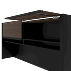 Cassettiera da scrivania 71W con ripiani porta documenti e gestione cavi per scrivania stretta
