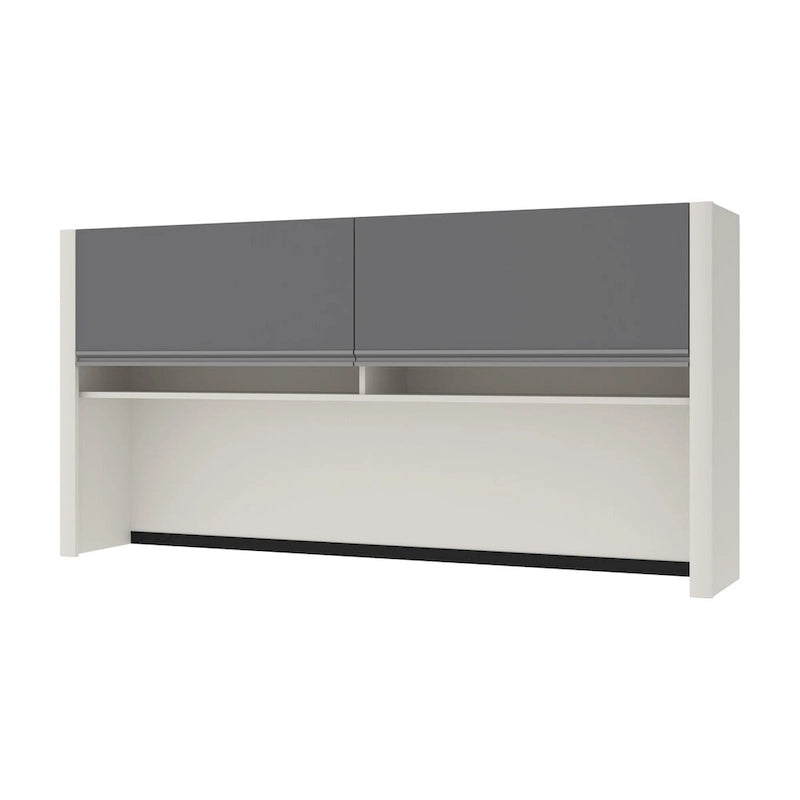 Cassettiera da scrivania 71W con ripiani porta documenti e gestione cavi per scrivania stretta