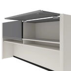Cassettiera da scrivania 71W con ripiani porta documenti e gestione cavi per scrivania stretta