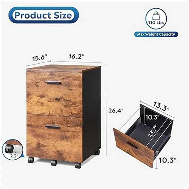 Schedario a 2 cassetti - 15,6P x 16,2L x 26,4A