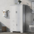 Mobile Contenitore Alto e Largo con Ante per Bagno/Ufficio, Tre Cassetti