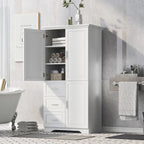 Mobile Contenitore Alto e Largo con Ante per Bagno/Ufficio, Tre Cassetti