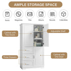 Mobile Contenitore Alto e Largo con Ante per Bagno/Ufficio, Tre Cassetti