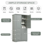 Mobile Contenitore Alto e Largo con Ante per Bagno/Ufficio, Tre Cassetti