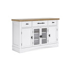 Credenza da pranzo bianca e naturale con contenitore – 60L x 19P x 37A