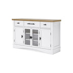 Credenza da pranzo bianca e naturale con contenitore – 60L x 19P x 37A