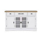Credenza da pranzo bianca e naturale con contenitore – 60L x 19P x 37A
