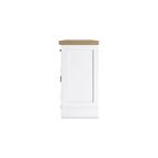 Credenza da pranzo bianca e naturale con contenitore – 60L x 19P x 37A