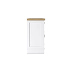 Credenza da pranzo bianca e naturale con contenitore – 60L x 19P x 37A