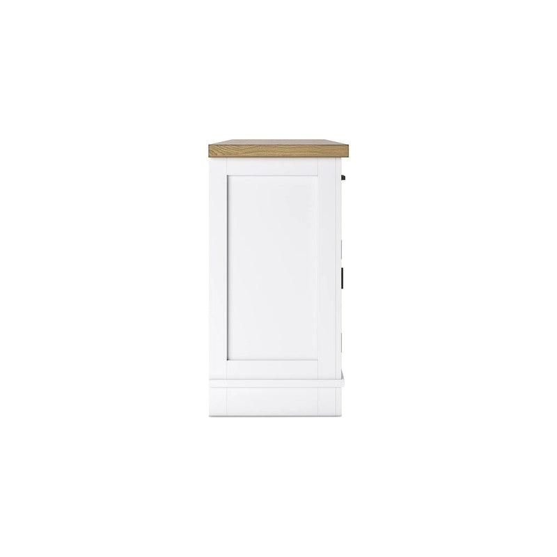 Credenza da pranzo bianca e naturale con contenitore – 60L x 19P x 37A
