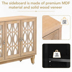 Credenza con ante in vetro e maniglia argentata per soggiorno