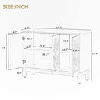 Credenza con ante in vetro e maniglia argentata per soggiorno