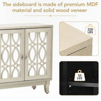 Credenza con ante in vetro e maniglia argentata per soggiorno